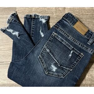 BKE Women's Payton Skinny Stretch Mid Rise Distressed Jeans SZ 26x31.5 (28x33)